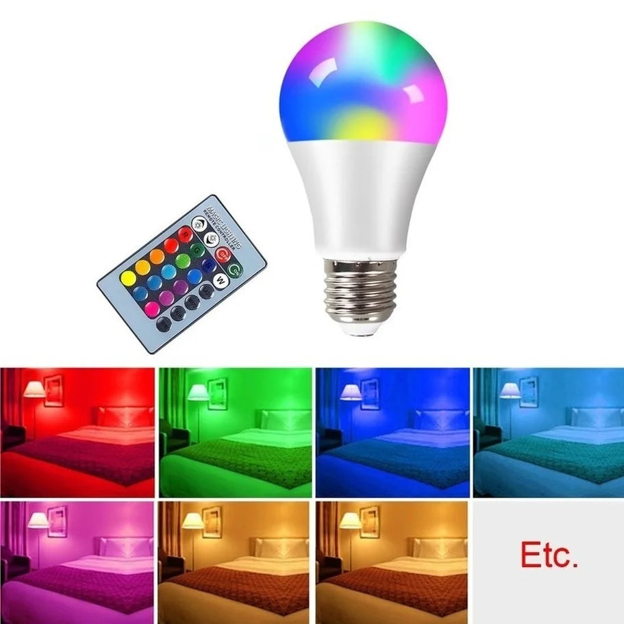 E27 LED RGB Lamp Spotlight Bulb AC 85-265V Bombillas LED 4W 10W 15W IR Remote Control Led Bulb Smart Led RGBW Lamp Home Decor